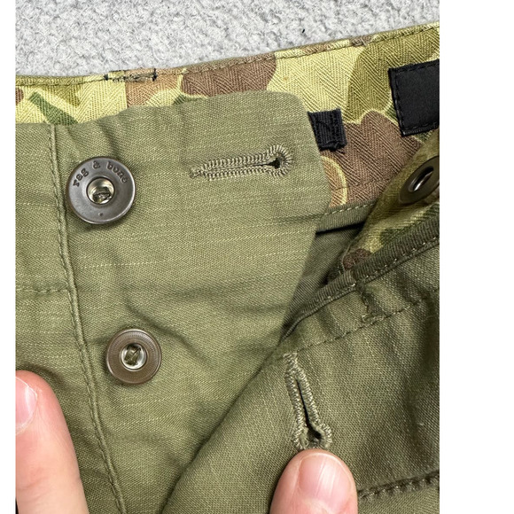 Rag Bone Shorts Mens 34 Olive Green Cotton Khakis Button Fly Flat Front Pockets - Picture 7 of 10